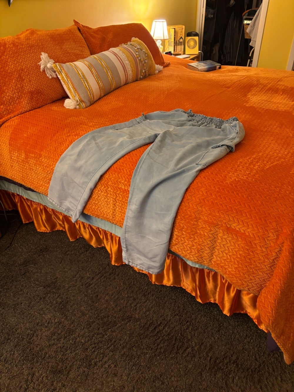 Light Blue Straight Leg Women's Pants